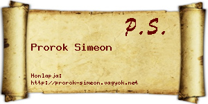 Prorok Simeon névjegykártya
